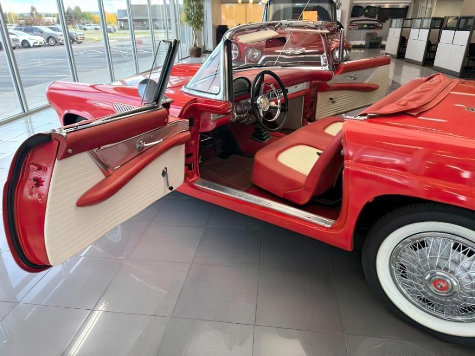 1956 FIESTA RED /VINYL FORD THUNDERBIRD UNKNOWN (P6FH135911) , MANUAL transmission, located at 1235 N Woodruff Ave., Idaho Falls, 83401, (208) 523-1053, 43.507172, -112.000488 - This 1956 Ford Thunderbird is a timeless American classic that blends iconic mid-century styling with open-road driving character. Powered by a gasoline engine paired with a manual transmission and rear-wheel drive, it delivers an authentic vintage driving experience that enthusiasts appreciate. Thi- Photo#9