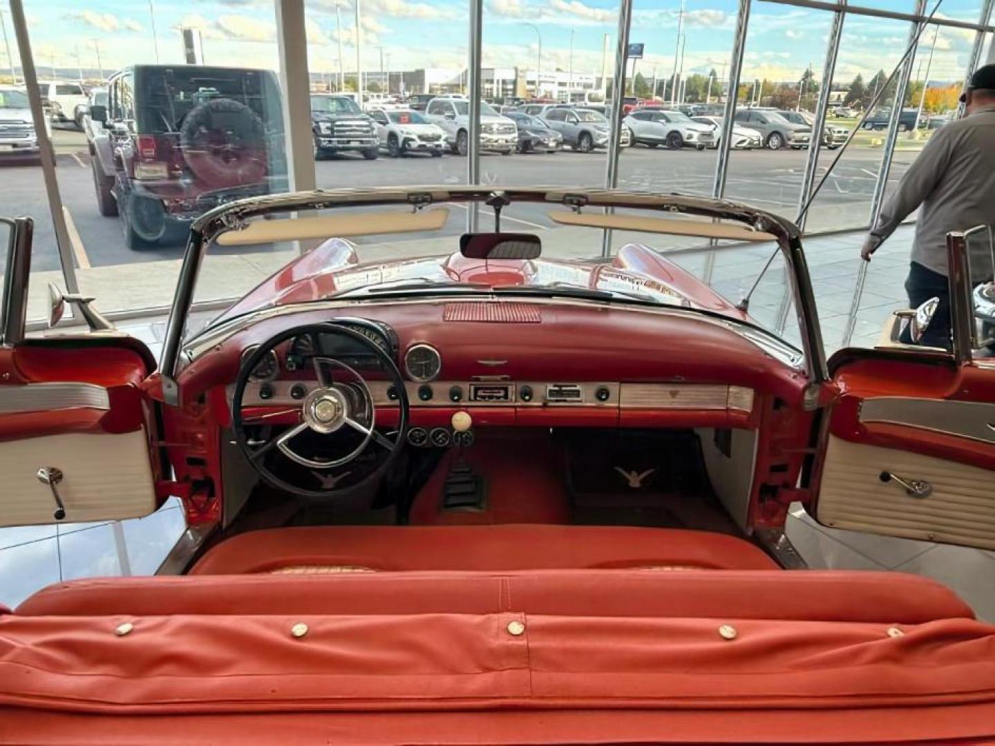 1956 FIESTA RED /VINYL Ford THUNDERBIRD (P6FH135911) , Manual transmission, located at 1175 N Woodruff Ave, Idaho Falls, ID, 83401, 43.506901, -111.999657 - At Timberline Auto, finding a great deal on your next vehicle is always easy! Our experienced sales staff's goal is to help find you the right vehicle at the right price! Our knowledgeable finance department has options for almost any credit score. We offer extended service contract options to prote - Photo#12