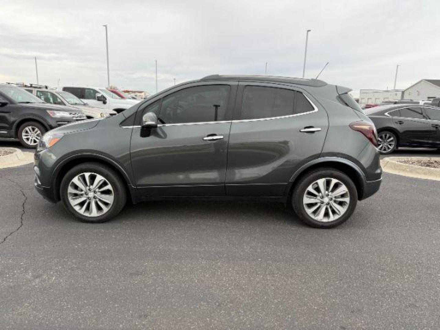 2018 GRAY /Ebony Buick Encore Preferred (KL4CJASB2JB) with an ECOTEC 1.4L I-4 DOHC engine, AUTOMATIC transmission, located at 1235 N Woodruff Ave., Idaho Falls, 83401, (208) 523-1053, 43.507172, -112.000488 - Photo#1