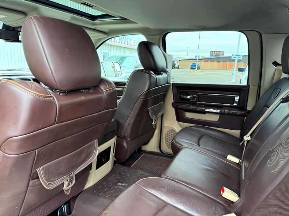 2017 BLACK /LEATHER Ram 1500 (1C6RR7PT4HS) with an 57 engine, Automatic transmission, located at 1175 N Woodruff Ave, Idaho Falls, ID, 83401, 43.506901, -111.999657 - This 2017 Ram 1500 combines full-size truck capability with comfort features that make it easy to use every day. Powered by a 5.7L HEMI V8 and equipped with 4x4, it delivers strong towing and hauling performance while handling changing road conditions with confidence. Inside, the leather interior ad- Photo#23