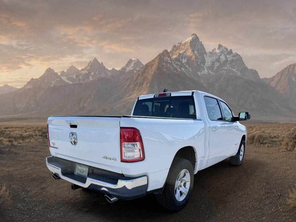 2020 Bright White Clearcoat /Diesel Gray/Black Ram 1500 Big Horn (1C6SRFFT1LN) with an V8, 5.7L engine, 8-speed automatic transmission, located at 1175 N Woodruff Ave, Idaho Falls, ID, 83401, 43.506901, -111.999657 - <b>Vehicle Details</b><br>Take on workdays, weekends, and everything in between with this capable 2020 Ram 1500 Big Horn Crew Cab 4x4 with the 5'7" box, now available in Idaho Falls, ID. Powered by a strong V8, 5.7L gasoline engine and equipped with 4WD, this Ram delivers the commanding performance,- Photo#4