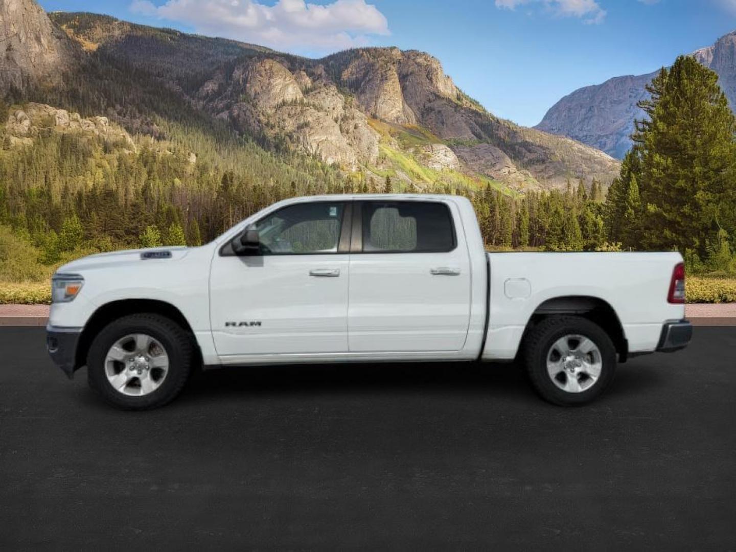 2020 Bright White Clearcoat /Diesel Gray/Black Ram 1500 (1C6SRFFT1LN) with an HEMI 57L V-8 variable valve control engine, Automatic transmission, located at 1175 N Woodruff Ave, Idaho Falls, ID, 83401, 43.506901, -111.999657 - At Timberline Auto, finding a great deal on your next vehicle is always easy! Our experienced sales staff's goal is to help find you the right vehicle at the right price! Our knowledgeable finance department has options for almost any credit score. We offer extended service contract options to prote - Photo#0