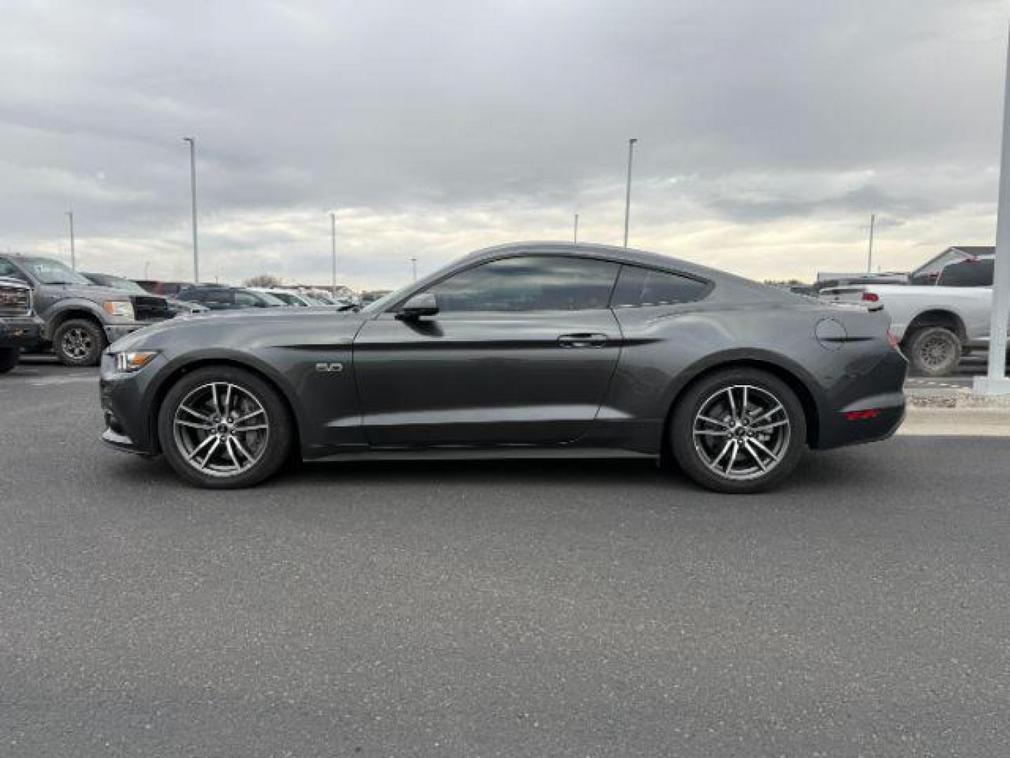 2017 GRAY /Ebony Ford Mustang (1FA6P8CF4H5) with an 5L V-8 DOHC engine, Manual transmission, located at 1175 N Woodruff Ave, Idaho Falls, ID, 83401, 43.506901, -111.999657 - At Timberline Auto, finding a great deal on your next vehicle is always easy! Our experienced sales staff's goal is to help find you the right vehicle at the right price! Our knowledgeable finance department has options for almost any credit score. We offer extended service contract options to prote - Photo#1