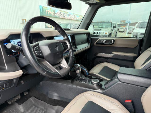 2022 SILVER /Medium Sandstone w/Black Onyx Ford Bronco (1FMEE5DP3NL) with an EcoBoost 27L V-6 portdirect injection engine, Automatic transmission, located at 1175 N Woodruff Ave, Idaho Falls, ID, 83401, 43.506901, -111.999657 - This 2022 Ford Bronco is a modern off-road SUV built to balance everyday driving comfort with serious adventure capability. Powered by a 2.7L EcoBoost V6, it delivers strong, responsive performance whether on the highway or exploring rougher terrain. The interior features leather seating with heated- Photo#40