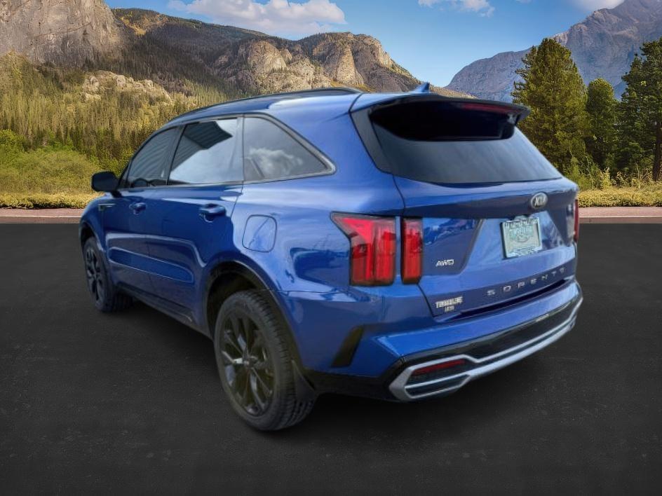2021 BLUE /Black Kia Sorento SX | SX Prestige (5XYRKDLFXMG) with an 2.5L I-4 port/direct injection engine, AUTOMATIC transmission, located at 1235 N Woodruff Ave., Idaho Falls, 83401, (208) 523-1053, 43.507172, -112.000488 - Photo#2