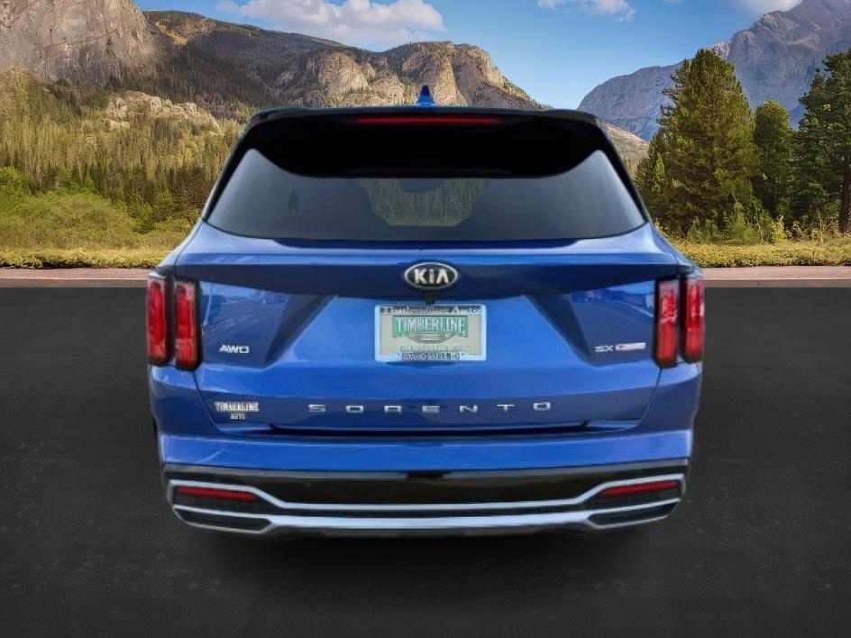 2021 BLUE /Black Kia Sorento SX | SX Prestige (5XYRKDLFXMG) with an 2.5L I-4 port/direct injection engine, AUTOMATIC transmission, located at 1235 N Woodruff Ave., Idaho Falls, 83401, (208) 523-1053, 43.507172, -112.000488 - Photo#3