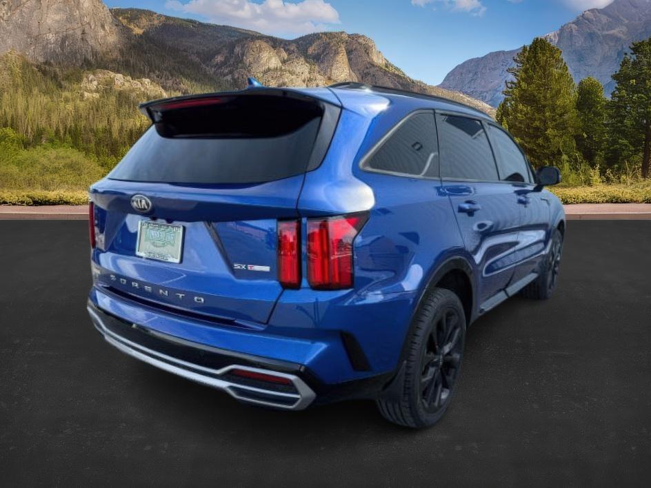 2021 BLUE /Black Kia Sorento SX | SX Prestige (5XYRKDLFXMG) with an 2.5L I-4 port/direct injection engine, AUTOMATIC transmission, located at 1235 N Woodruff Ave., Idaho Falls, 83401, (208) 523-1053, 43.507172, -112.000488 - Photo#8