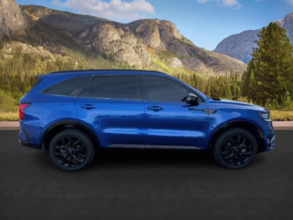 2021 BLUE /Black Kia Sorento SX | SX Prestige (5XYRKDLFXMG) with an 2.5L I-4 port/direct injection engine, AUTOMATIC transmission, located at 1235 N Woodruff Ave., Idaho Falls, 83401, (208) 523-1053, 43.507172, -112.000488 - Photo#9