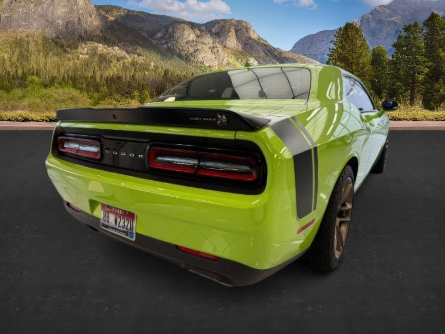 2023 GREEN /Black Dodge Challenger (2C3CDZFJ1PH) with an HEMI 64L V-8 premium unleaded engine, Automatic transmission, located at 1175 N Woodruff Ave, Idaho Falls, ID, 83401, 43.506901, -111.999657 - At Timberline Auto, finding a great deal on your next vehicle is always easy! Our experienced sales staff's goal is to help find you the right vehicle at the right price! Our knowledgeable finance department has options for almost any credit score. We offer extended service contract options to prote - Photo#4