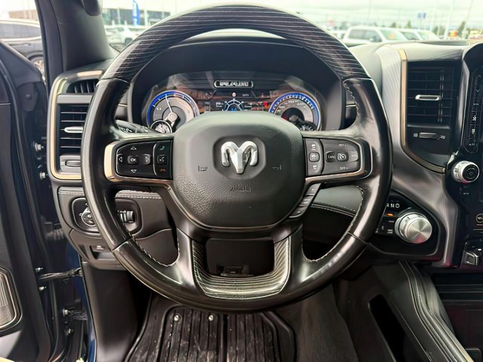 2021 BLUE /LEATHER Ram 1500 BIGHORN (1C6SRFHM4MN) with an 3.0L engine, AUTOMATIC transmission, located at 1235 N Woodruff Ave., Idaho Falls, 83401, (208) 523-1053, 43.507172, -112.000488 - At Timberline Auto, finding a great deal on your next vehicle is always easy! Our experienced sales staff's goal is to help find you the right vehicle at the right price! Our knowledgeable finance department has options for almost any credit score. We offer extended service contract options to prote - Photo#14