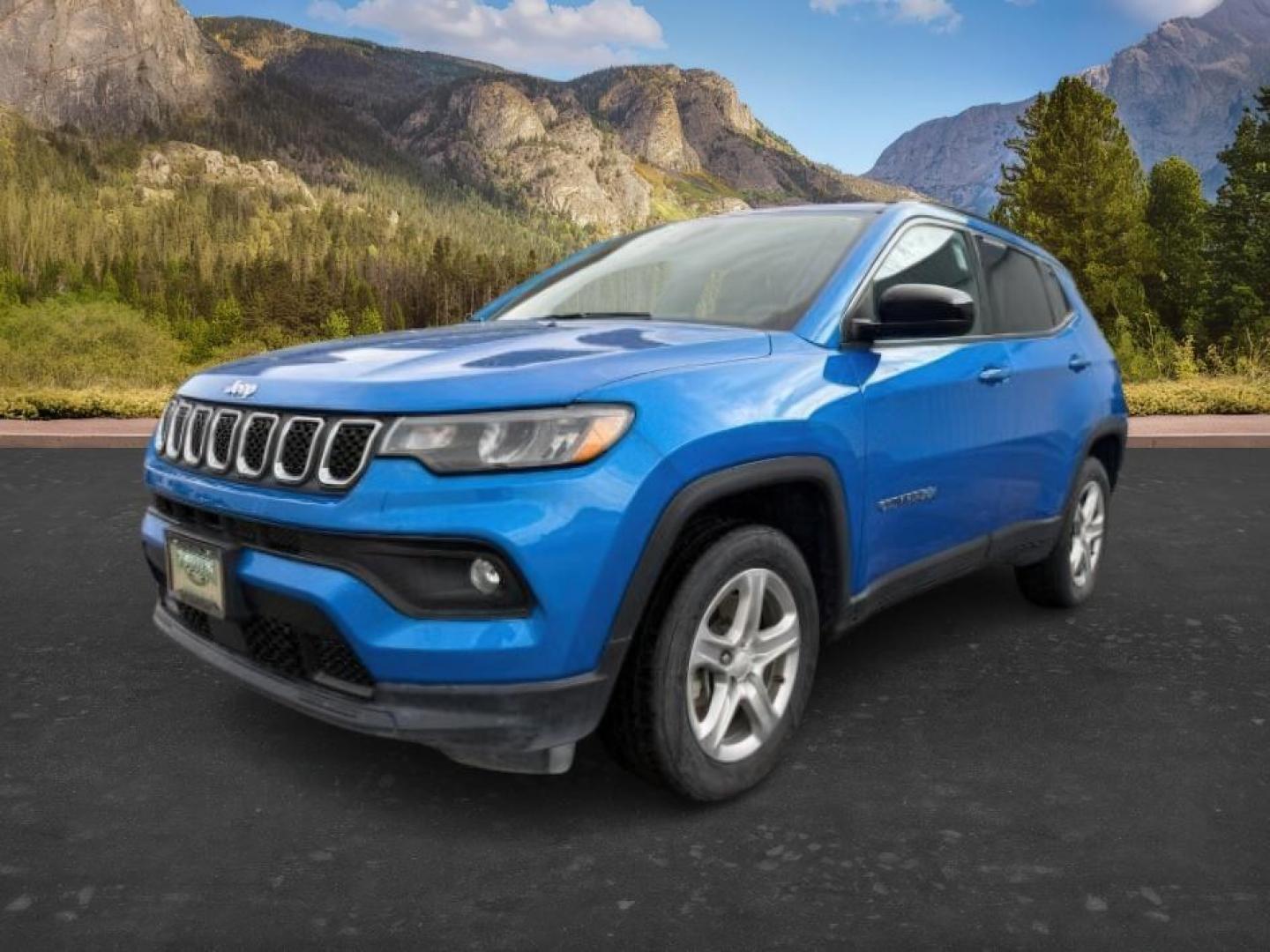 2023 BLUE /LEATHER Jeep Compass (3C4NJDBN4PT) with an 20L I4 TURBO engine, Automatic transmission, located at 1175 N Woodruff Ave, Idaho Falls, ID, 83401, 43.506901, -111.999657 - At Timberline Auto, finding a great deal on your next vehicle is always easy! Our experienced sales staff's goal is to help find you the right vehicle at the right price! Our knowledgeable finance department has options for almost any credit score. We offer extended service contract options to prote - Photo#0