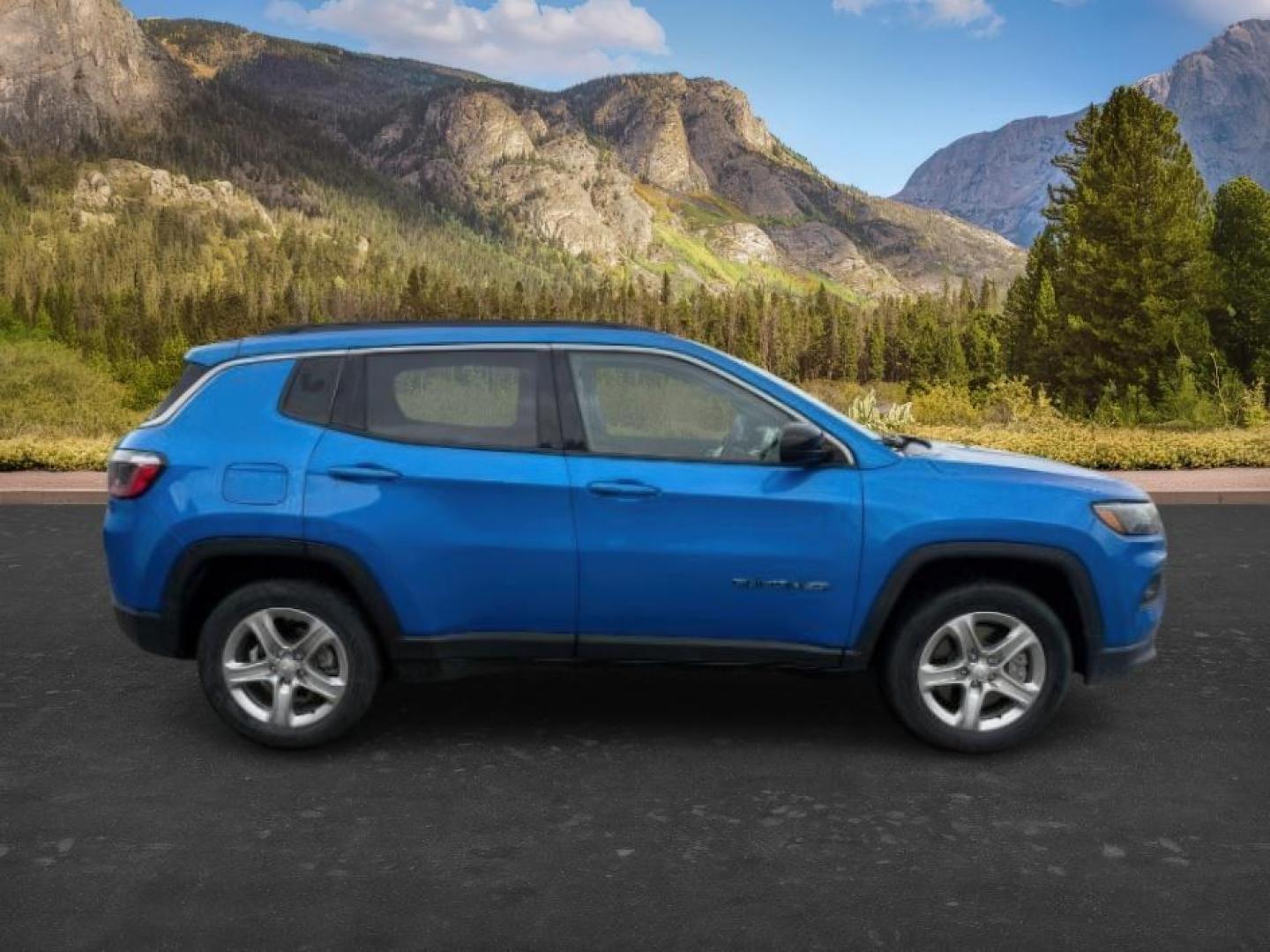 2023 BLUE /LEATHER Jeep Compass (3C4NJDBN4PT) with an 20L I4 TURBO engine, Automatic transmission, located at 1175 N Woodruff Ave, Idaho Falls, ID, 83401, 43.506901, -111.999657 - At Timberline Auto, finding a great deal on your next vehicle is always easy! Our experienced sales staff's goal is to help find you the right vehicle at the right price! Our knowledgeable finance department has options for almost any credit score. We offer extended service contract options to prote - Photo#8