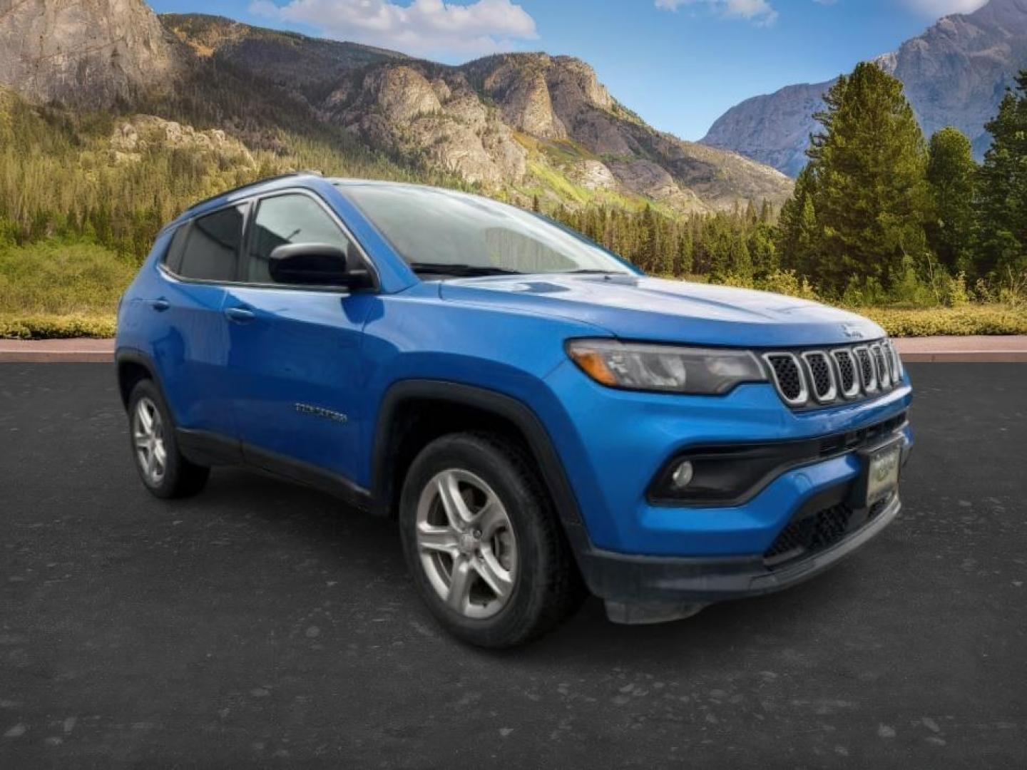 2023 BLUE /LEATHER Jeep Compass (3C4NJDBN4PT) with an 20L I4 TURBO engine, Automatic transmission, located at 1175 N Woodruff Ave, Idaho Falls, ID, 83401, 43.506901, -111.999657 - At Timberline Auto, finding a great deal on your next vehicle is always easy! Our experienced sales staff's goal is to help find you the right vehicle at the right price! Our knowledgeable finance department has options for almost any credit score. We offer extended service contract options to prote - Photo#9