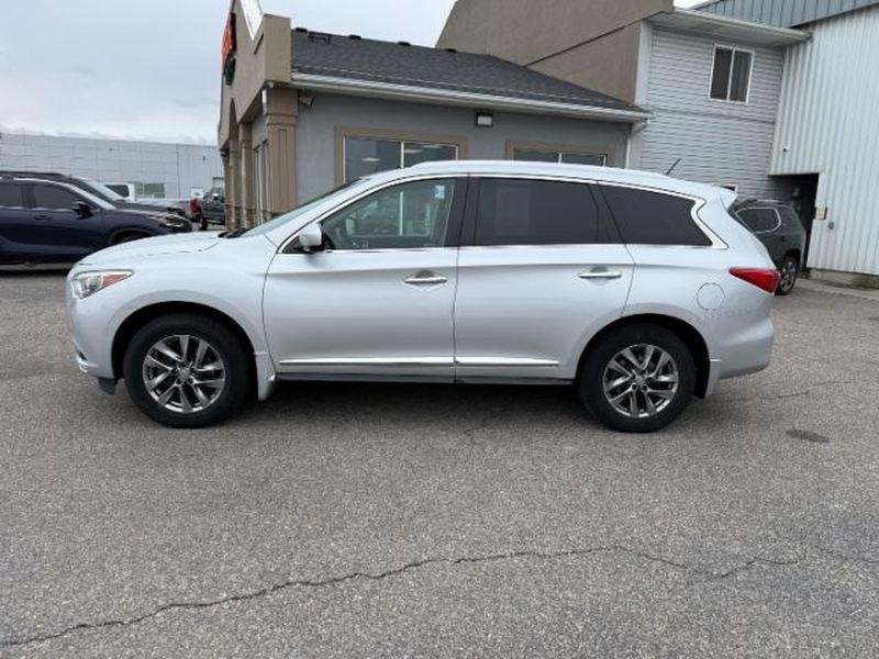 2013 Liquid Platinum /Graphite INFINITI JX35 Base (5N1AL0MM9DC) with an V6, 3.5L engine, CVT transmission, located at 1175 N Woodruff Ave, Idaho Falls, ID, 83401, 43.506901, -111.999657 - <b>Vehicle Details</b><br>Experience refined versatility in this pre-owned 2013 INFINITI JX35 Base AWD, now available in Idaho Falls, ID. Powered by a strong V6, 3.5L gasoline engine, this luxury crossover delivers confident performance, smooth acceleration, and the composed handling you want for da- Photo#1