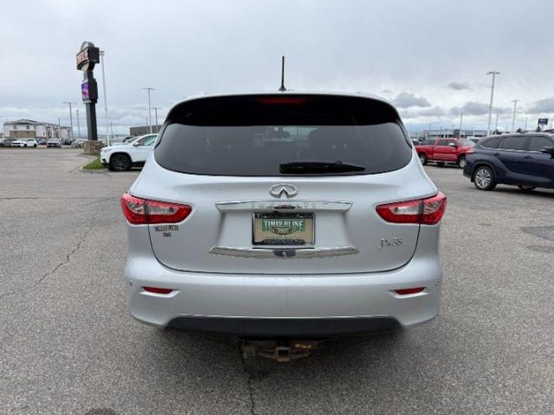 2013 Liquid Platinum /Graphite INFINITI JX35 Base (5N1AL0MM9DC) with an V6, 3.5L engine, CVT transmission, located at 1175 N Woodruff Ave, Idaho Falls, ID, 83401, 43.506901, -111.999657 - <b>Vehicle Details</b><br>Experience refined versatility in this pre-owned 2013 INFINITI JX35 Base AWD, now available in Idaho Falls, ID. Powered by a strong V6, 3.5L gasoline engine, this luxury crossover delivers confident performance, smooth acceleration, and the composed handling you want for da- Photo#3