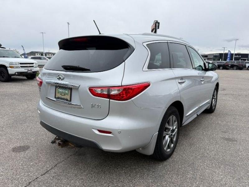 2013 Liquid Platinum /Graphite INFINITI JX35 Base (5N1AL0MM9DC) with an V6, 3.5L engine, CVT transmission, located at 1175 N Woodruff Ave, Idaho Falls, ID, 83401, 43.506901, -111.999657 - <b>Vehicle Details</b><br>Experience refined versatility in this pre-owned 2013 INFINITI JX35 Base AWD, now available in Idaho Falls, ID. Powered by a strong V6, 3.5L gasoline engine, this luxury crossover delivers confident performance, smooth acceleration, and the composed handling you want for da- Photo#8