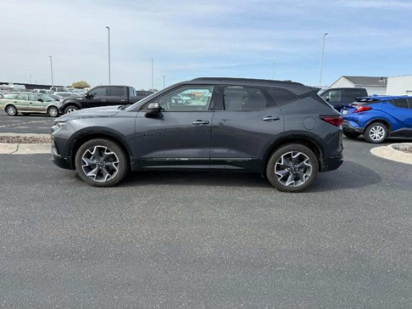 2021 Iron Gray Metallic /Jet Black Chevrolet Blazer (3GNKBKRS3MS) with an 36L V-6 gasoline direct injection engine, Automatic transmission, located at 1175 N Woodruff Ave, Idaho Falls, ID, 83401, 43.506901, -111.999657 - At Timberline Auto, finding a great deal on your next vehicle is always easy! Our experienced sales staff goal is to help find you the right vehicle at the right price! Our knowledgeable finance department has options for almost any credit score. We offer extended service contract options to prot - Photo#1