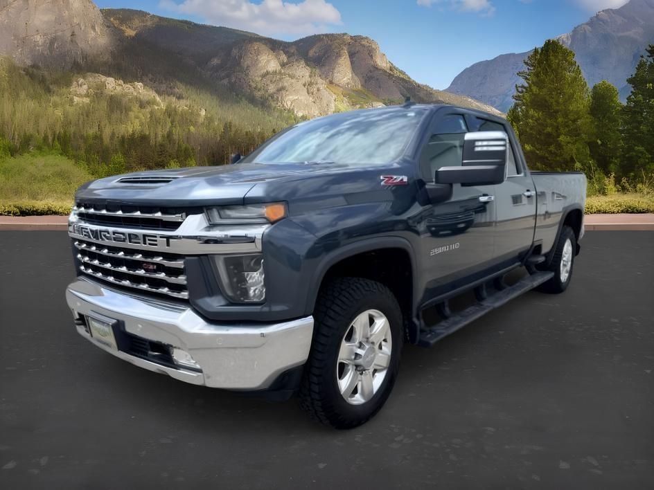 2020 BLUE /Gideon/Very Dark Atmosphere Chevrolet Silverado 2500HD 4WD Crew Cab Long Bed LTZ (1GC4YPEY7LF) with an Duramax 6.6L V-8 diesel direct injection engine, AUTOMATIC transmission, located at 1235 N Woodruff Ave., Idaho Falls, 83401, (208) 523-1053, 43.507172, -112.000488 - Heavy duty strength and diesel performance come together in this 2020 Chevrolet Silverado 2500HD Crew Cab 4x4 equipped with the 6.6L Duramax turbo diesel engine. Built for demanding towing and hauling needs, this 2500HD delivers the capability truck buyers expect when moving heavy trailers, equipmen- Photo#0