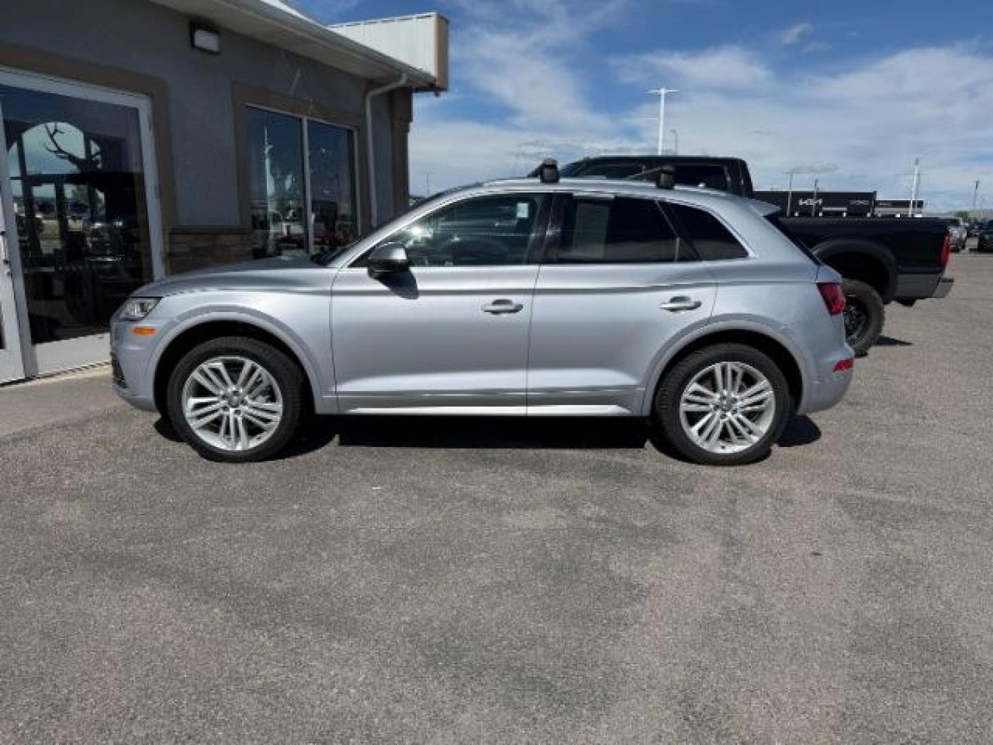 2018 SILVER /Black Audi Q5 (WA1BNBFY3J2) with an 2L I-4 gasoline direct injection engine, Automatic transmission, located at 1175 N Woodruff Ave, Idaho Falls, ID, 83401, 43.506901, -111.999657 - Photo#0