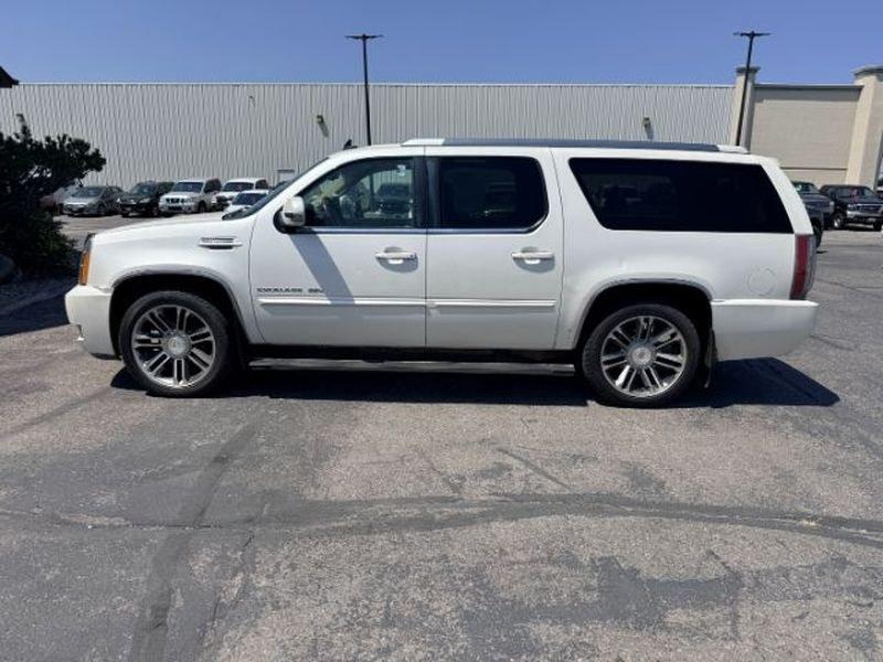 2012 White Diamond Tricoat /Cashmere w/Cocoa Accents Cadillac Escalade ESV Premium (1GYS4JEF3CR) with an V8, 6.2L engine, 6-speed automatic transmission, located at 1175 N Woodruff Ave, Idaho Falls, ID, 83401, 43.506901, -111.999657 - <b>Vehicle Details</b><br>Looking for a full-size luxury SUV with premium comfort and proven capability? This pre-owned 2012 Cadillac Escalade ESV Premium 4WD is ready for your next adventure in Idaho Falls, ID. Powered by a strong V8 6.2L Gasoline/E85 engine, this Escalade delivers confident perfor- Photo#1