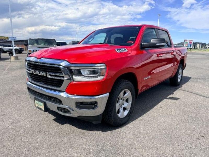 2019 Flame Red Clearcoat /Diesel Gray/Black Ram 1500 Big Horn/Lone Star (1C6SRFFT9KN) with an V8, 5.7L engine, 8-speed automatic transmission, located at 1175 N Woodruff Ave, Idaho Falls, ID, 83401, 43.506901, -111.999657 - <b>Vehicle Details</b><br>Discover capability, comfort, and proven performance in this pre-owned 2019 Ram 1500 Big Horn 4WD, now available in Idaho Falls, ID. Powered by a strong 5.7L V8 gasoline engine, this full-size pickup delivers the muscle needed for towing, hauling, and everyday driving with- Photo#0