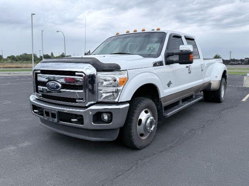 2011 White Platinum Metallic Tri-Coat /Black Ford F-350 Lariat (1FT8W3DT6BE) with an V8, 6.7L engine, 6-speed automatic transmission, located at 1175 N Woodruff Ave, Idaho Falls, ID, 83401, 43.506901, -111.999657 - <b>Vehicle Details</b><br>This 2011 Ford F-350 Super Duty LARIAT is a powerful, well-equipped heavy-duty pickup designed for demanding work and confident towing. Finished with 4WD and Dual Rear Wheels, this truck delivers the stability, traction, and capability drivers want when hauling equipment, t- Photo#0